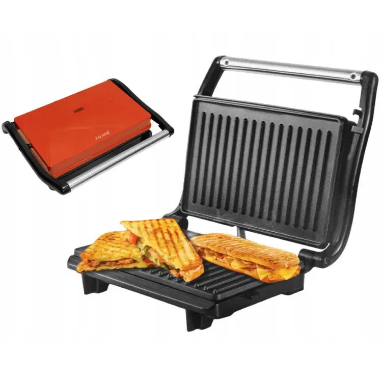 Kup teraz Grill elektryczny Zilner ZL-520 opiekacz 800W czerwony toster
