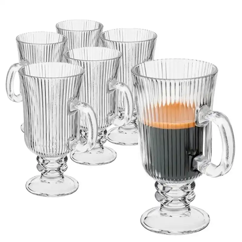 Zamów dziś Szklanki ryflowane na nóżce do kawy latte 245ml zestaw 6 szt Altom Design Selena