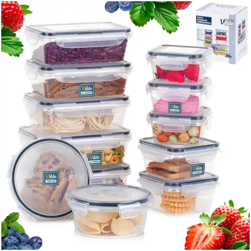 Pojemniki z pokrywką 350/550/700/840 ml lunchbox zestaw 12 szt hermetyczne Hit cenowy