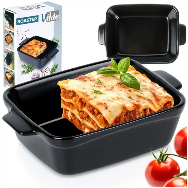 Naczynie do zapiekania ceramiczne 16x11x4.5cm 350 ml czarne Orion Kup online