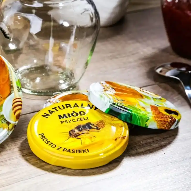 Wyprzedaż Zakrętki do słoików na przetwory 8,2 cm Miód zestaw 100 szt - 6-zaczepowe Altom Design