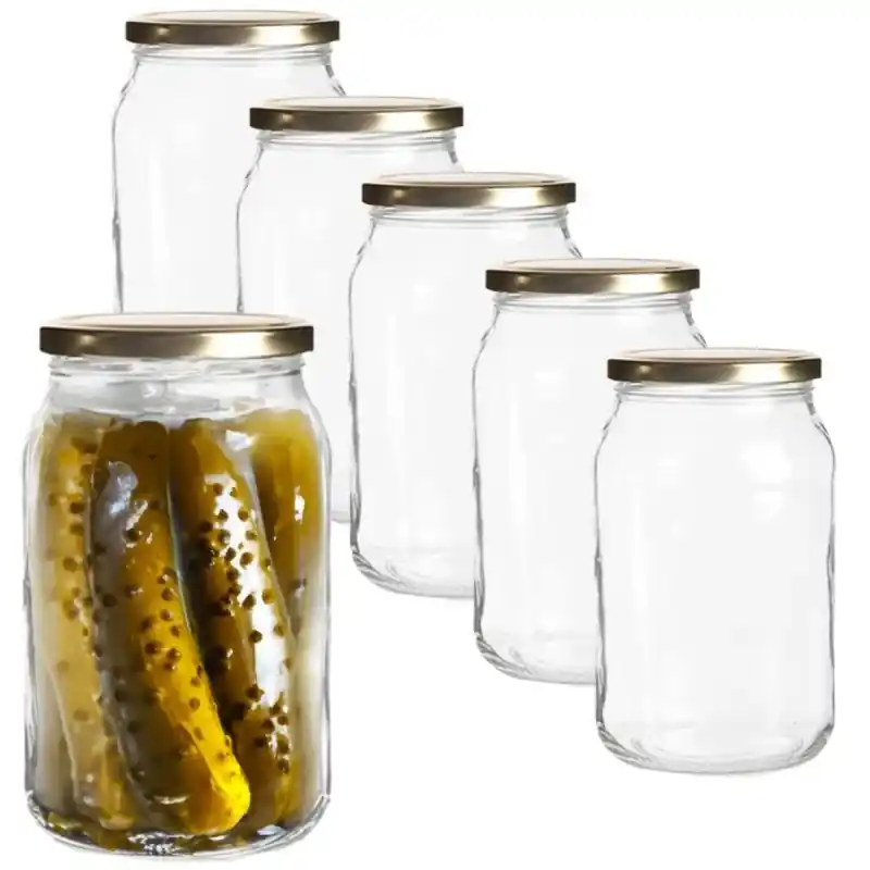 Oferta czasowa Słoiki szklane 900 ml na miód konfitury i kiszone ogórki z zakrętką typu twist komplet 6 szt Altom Design