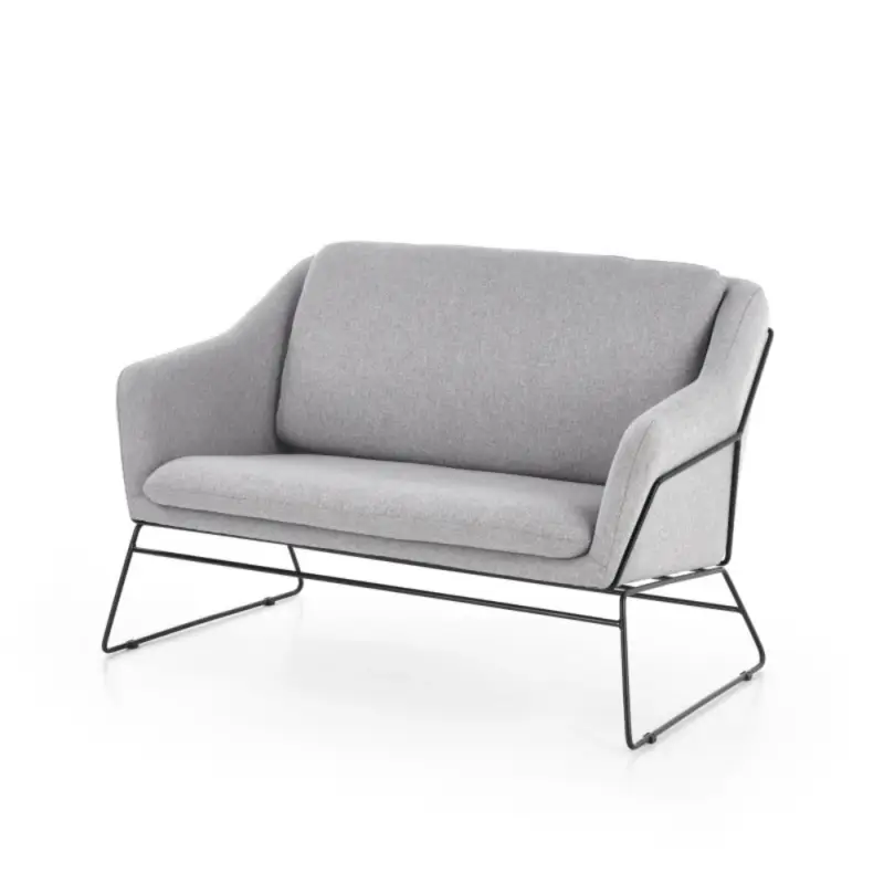 Sofa dwuosobowa Gasoina szara na czarnej podstawie Oferta