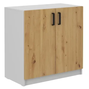 Komoda Stundly dwudrzwiowa 80 cm Szary/Dąb artisan Tylko dziś