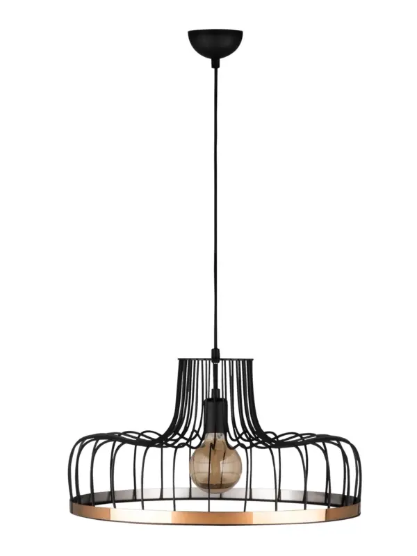 Lampa wisząca Vantrows średnica 53 cm czarno-złota Tani