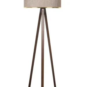 Premium Lampa podłogowa Fiestvier beżowo/ złoty klosz