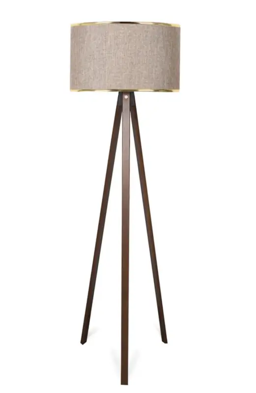Premium Lampa podłogowa Fiestvier beżowo/ złoty klosz