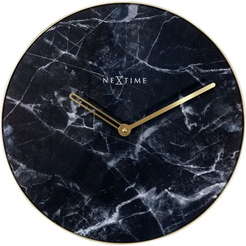 Wyjątkowa oferta Zegar ścienny Marble średnica 40 cm czarny marmur