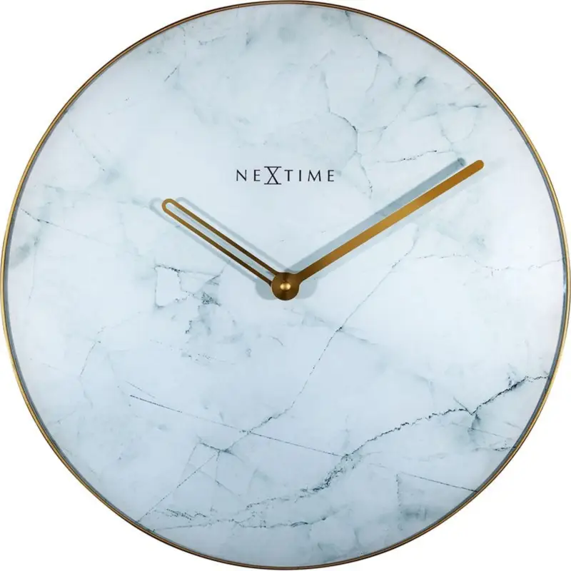 Zegar ścienny Marble średnica 40 cm biały marmur Nie przegap