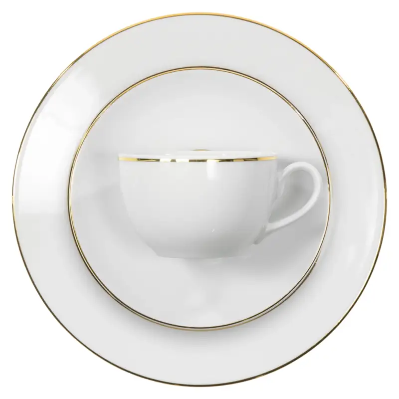 Serwis do kawy porcelanowy dla 12 os. Yvonne biało-złoty Kup online
