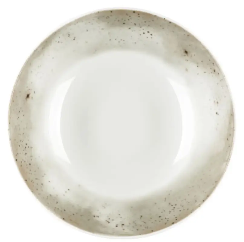 Dostępne od ręki Talerz głęboki porcelanowy Boss 18 cm biało-szary