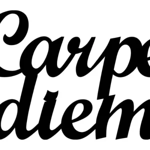 Bezpieczna płatność Dekoracja ścienna Carpe Diem metalowa czarna