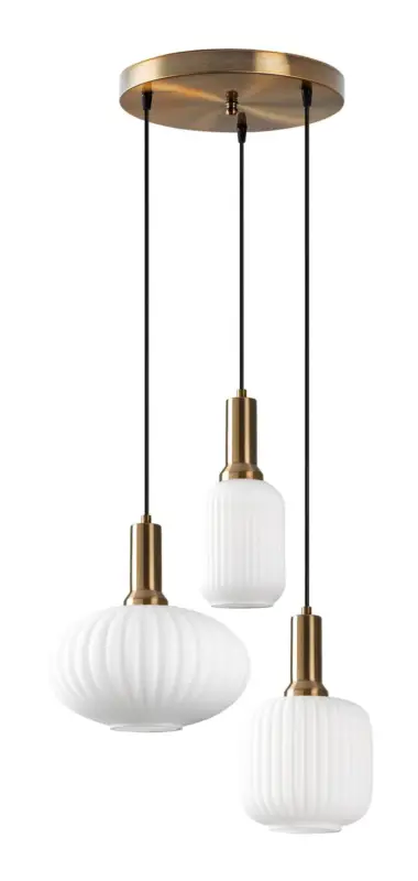 Lampa wisząca Asker x3 biało-złota Obniżka ceny