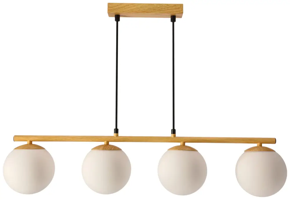 Lampa Wisząca Carrine x4 biało-drewniana G9 Wyjątkowa oferta