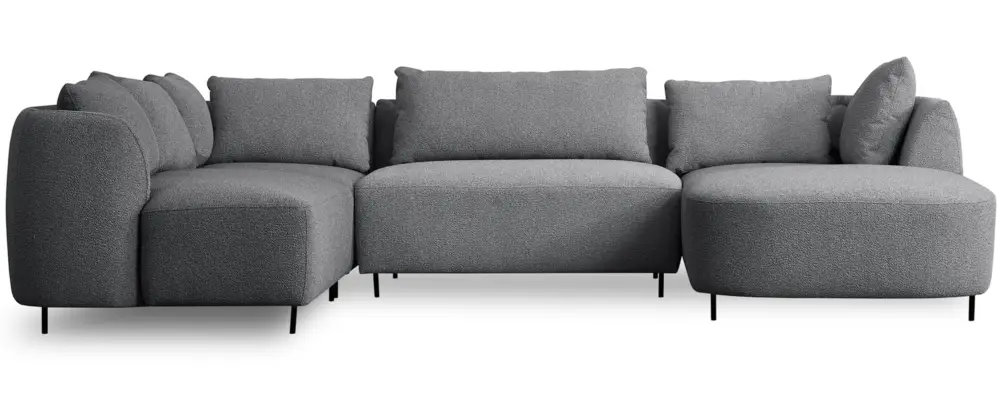 Narożnik modułowy Lanomi U-kształtny lewostronny szary boucle Oferta czasowa