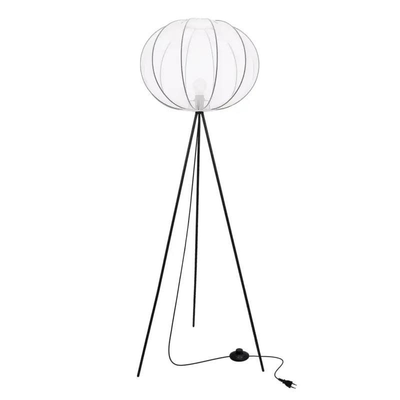 Lampa podłogowa Mellow czarna E27 40W z białym abażurem Bezpieczna płatność