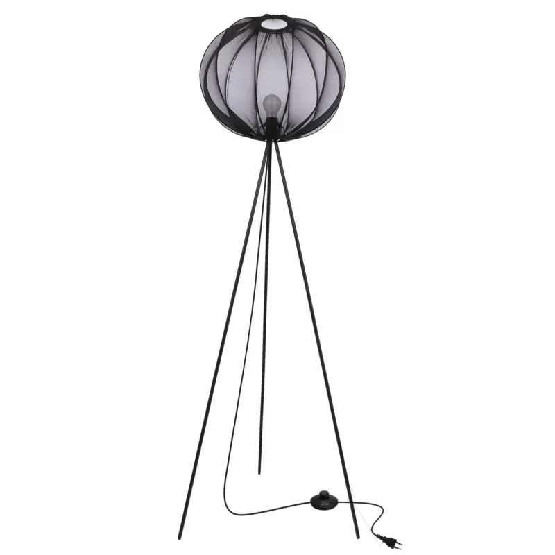 Nowość Lampa podłogowa Mellow czarna E27 40W z czarnym abażurem