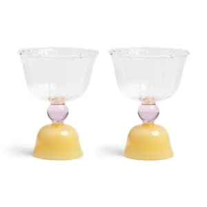 &k amsterdam zestaw kieliszków Glass Tulip Caramel 200 ml 2-packkolor multicolor Super okazja