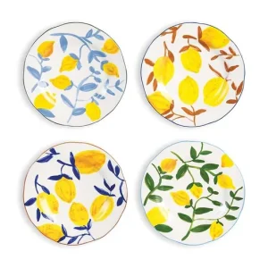 &k amsterdam zestaw talerzy Plate Lemon Twig 20 cm 4-packkolor multicolor Wyjątkowa oferta