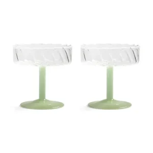 &k amsterdam kieliszek do szampana twirl green 200 ml 2-packkolor zielony Oferta czasowa