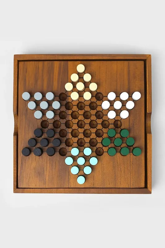 Bezpieczna płatność Luckies of London gra planszowa - chińczyk Chinese Checkers 14 x 26 cmkolor brązowy