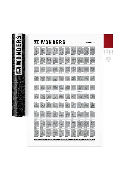 1DEA.me plakat zdrapka #100 BUCKETLIST Wonders Edition Promocja
