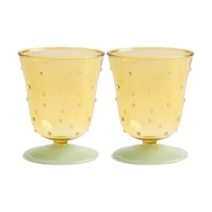 Hit cenowy &k amsterdam zestaw kieliszków glass dot yellow 200 ml 2-packkolor multicolor