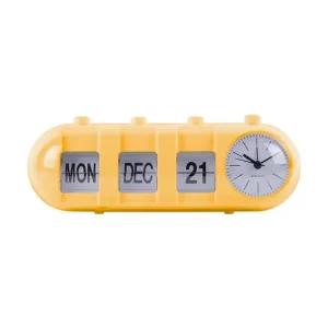 Karlsson budzik Retro Tube Calendar Flipkolor żółty Bezpieczne zakupy