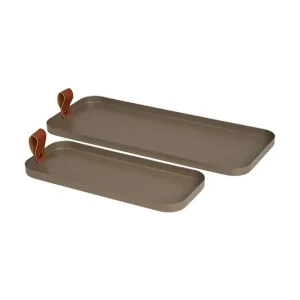Wyprzedaż House Nordic zestaw tac 12 x 29 x 1,5 / 16,5 x 39,5 x 1,5 cm 2-packkolor brązowy