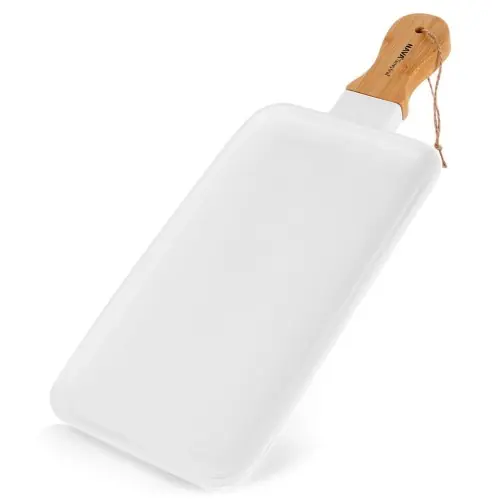 Oferta czasowa Talerz z uchwytem do serwowania dań przekąsek porcelanowy biały 46cm