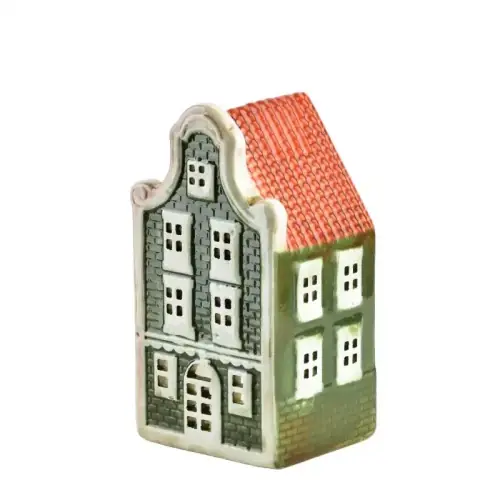 Tylko dziś Domek ceramiczny dekoracyjny skandynawski hytte LED szary 12cm