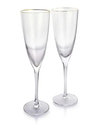 Niska cena Kieliszki do szampana wysokie 300 ml Mada Gold