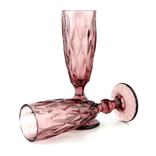 Popularny Komplet 6 kieliszków do szampana różowe Elise 180 ml