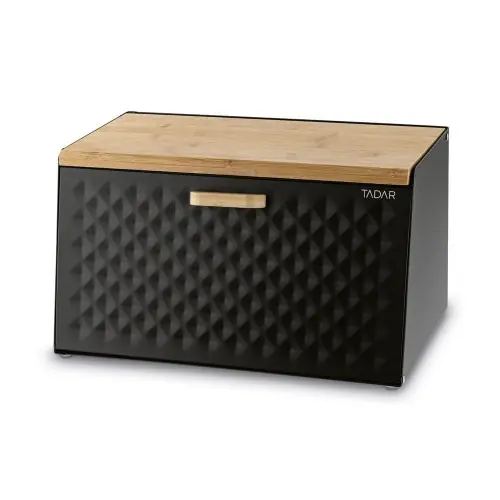 Chlebak stalowy z drewnianą pokrwyką Geometric Wood Obniżka ceny
