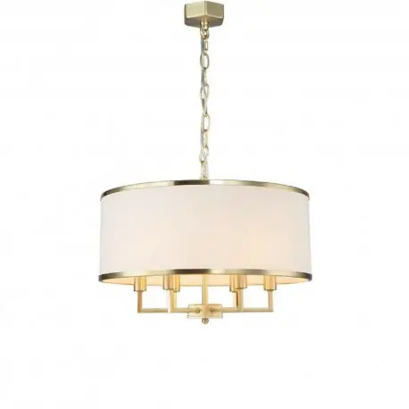 Taniej Duża lampa wisząca z abażurem w kolorze złotym w stylu Art Deco Casa