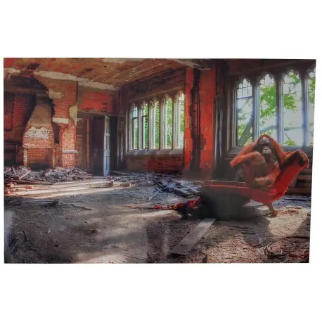 Super okazja Obraz na szkle 3d do salonu z motywem organgutana 120x80cm Etno Gaze