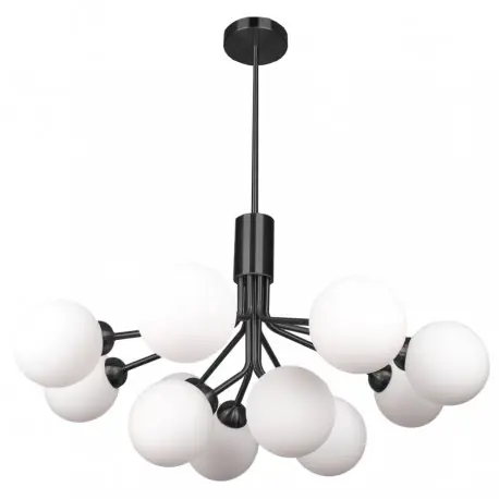 Czarna regulowana lampa wisząca-plafon kule szklane Szybka dostawa