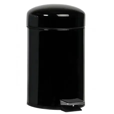 Darmowa dostawa Czarny, kosz łazienkowy glamour, z pedałem, 3L