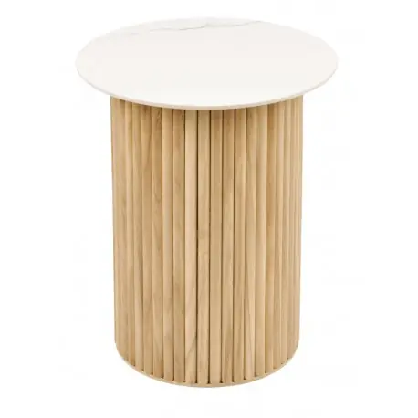 Stolik z lamelami Ø 40x50 boczny, z ceramicznym blatem Darmowy zwrot