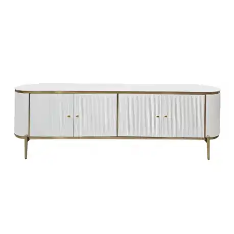 Bezpieczna płatność Luksusowa komoda RTV Marina z lamelami 200/40/60cm owalna Art Deco